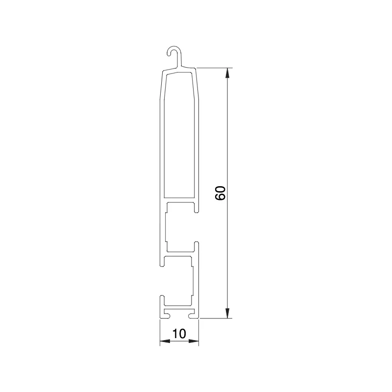60 mm İç Dış Kilitlemeli Alt Parça (55 mm Lameller İle Kullanılır)