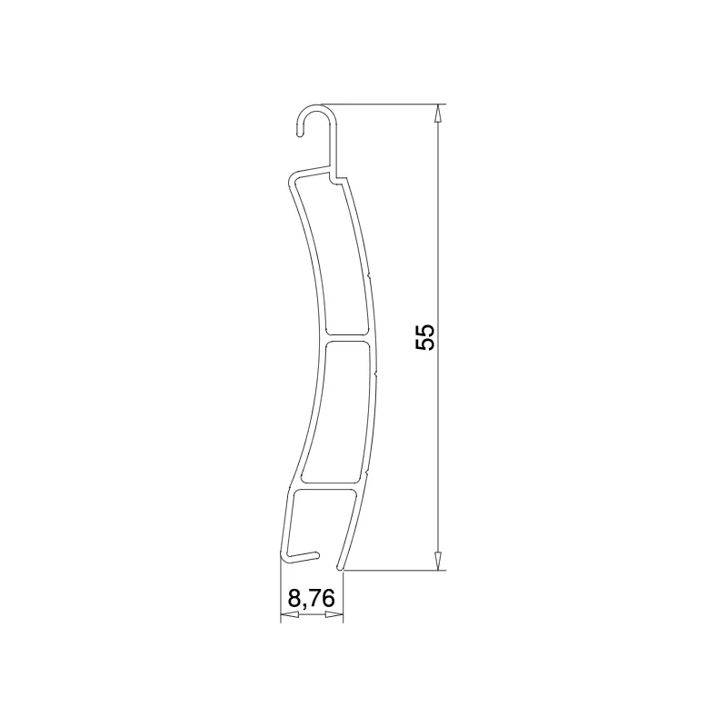 55 mm Alüminyum Çift Duvarlı Lamel