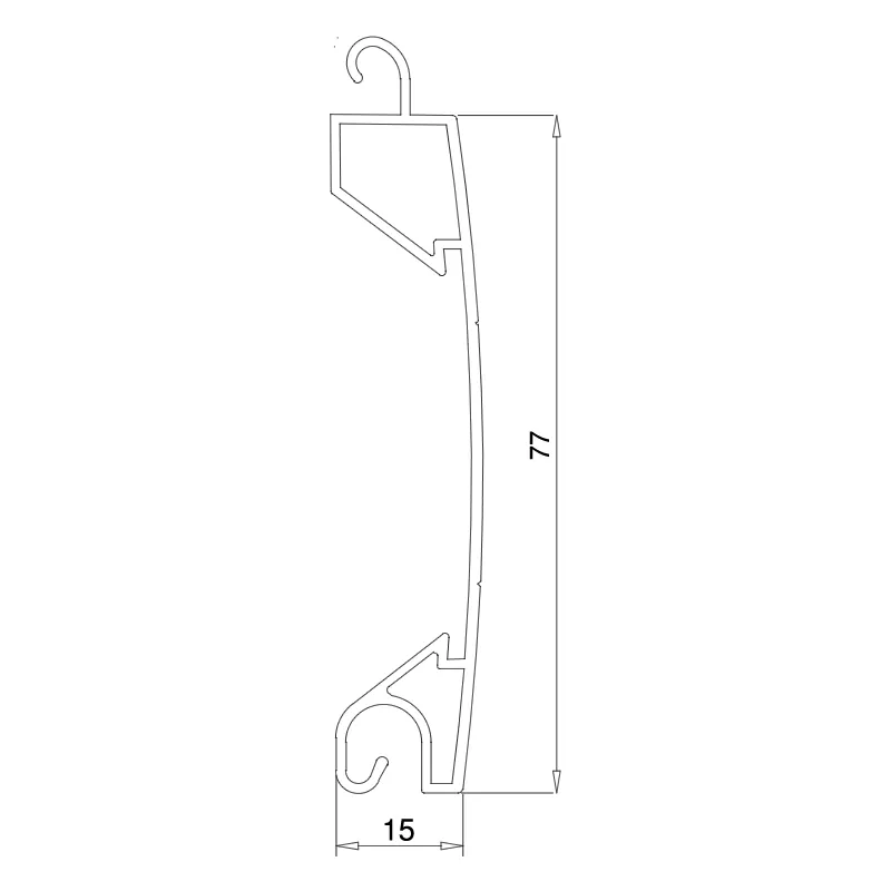 77 mm Alüminyum Tek Duvarlı Lamel (47mm Pencereli)