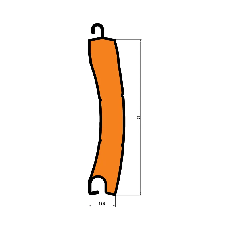 77 mm Yüksek Yoğunlukta Poliüretan Dolgulu Alüminyum Deliksiz Lamel